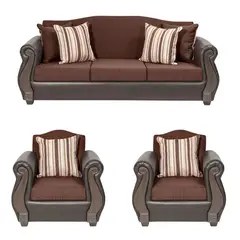 INNOVAMUEBLES - Living 3 cuerpos New Bugambilia 210x93x83 cm Chocolate
