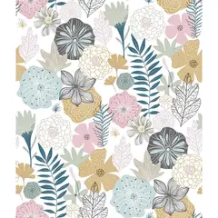 ROOMMATES - Lamina autoadhesiva flores perenne