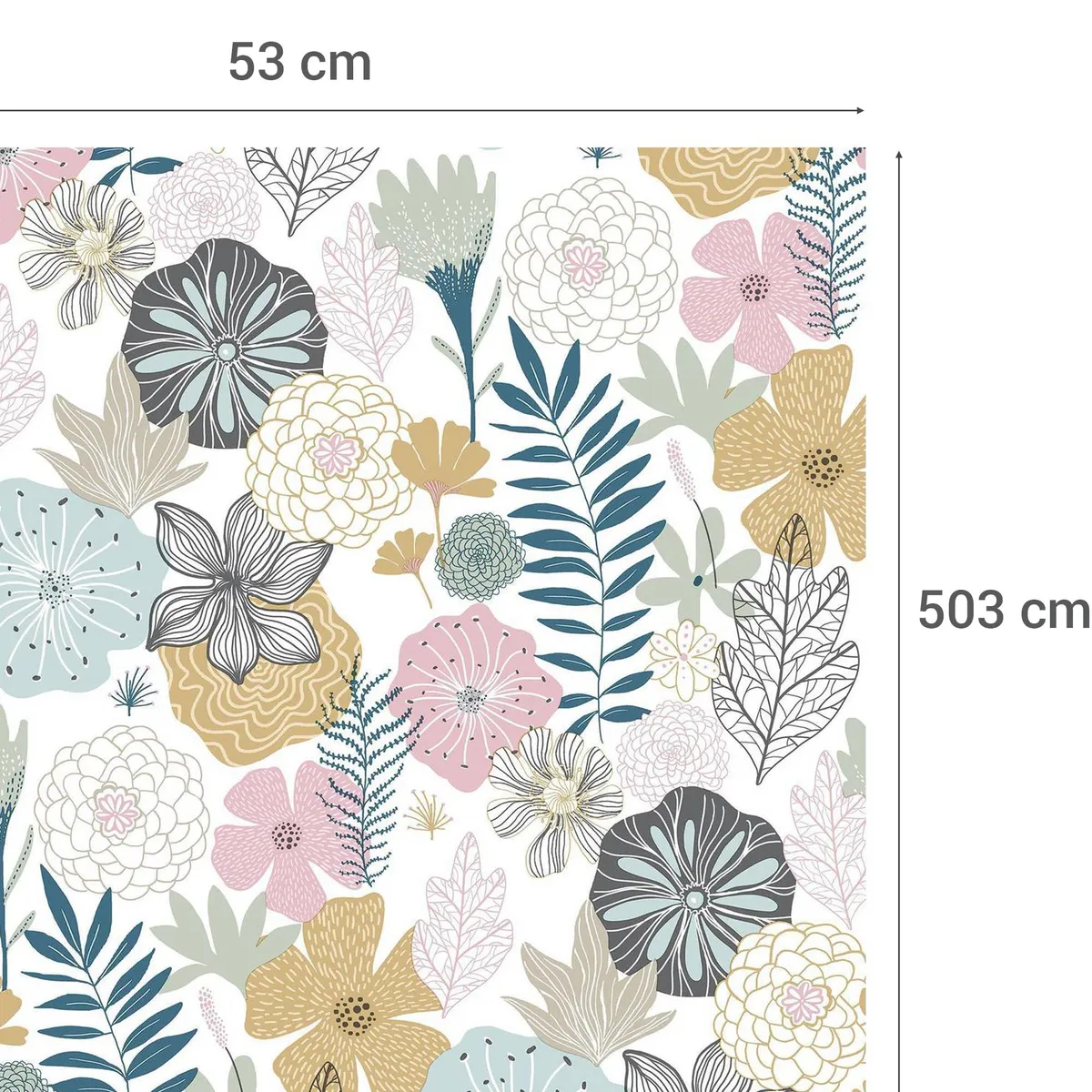 ROOMMATES - Lamina autoadhesiva flores perenne