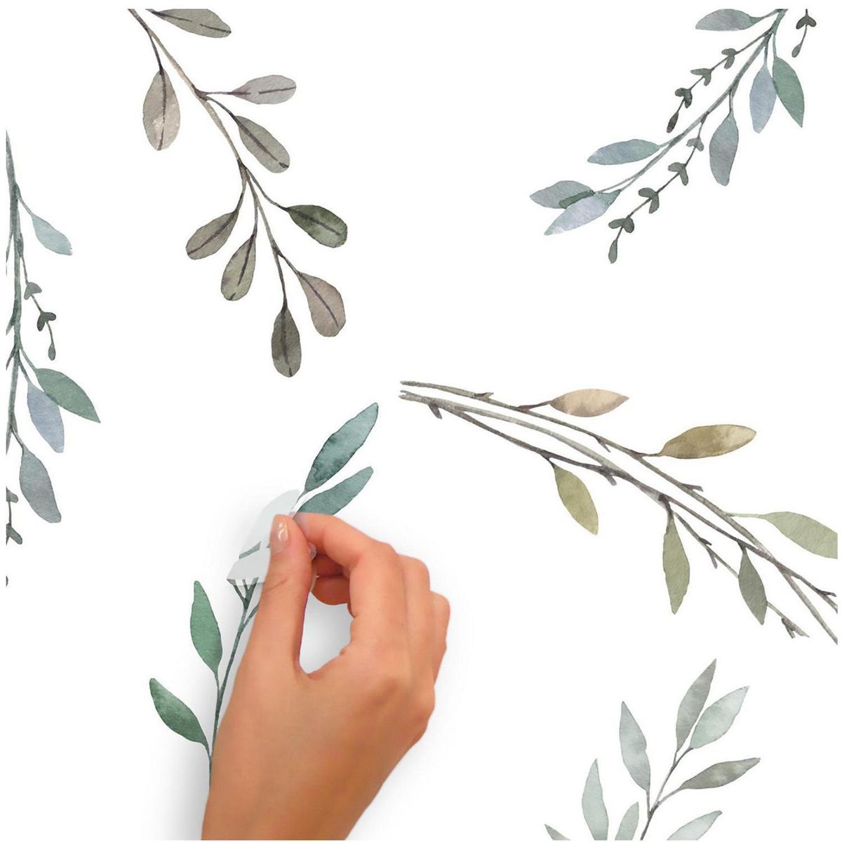 ROOMMATES - Lamina autoadhesiva variedad de hojas
