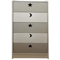 MUEBLES KIDS - Cajonera 5 Cajón 60x115x40 cm Blanco Gris