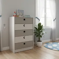 Cajonera 5 Cajón 60x115x40 cm Blanco Gris