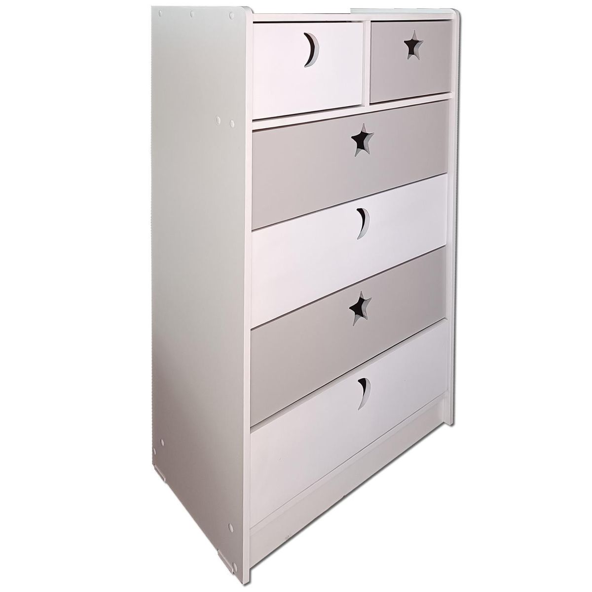 MUEBLES KIDS - Cajonera 6 Cajón 70x115x40 cm Blanco Gris