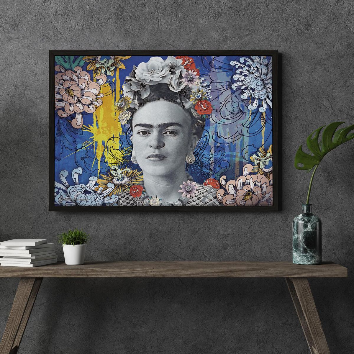 FRIDA KAHLO - Canvas con marco decorativo muro 80x60 cm