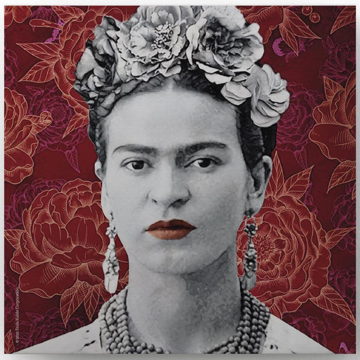FRIDA KAHLO - Canvas decorativo muro Frida Kahlo B 30x30 cm