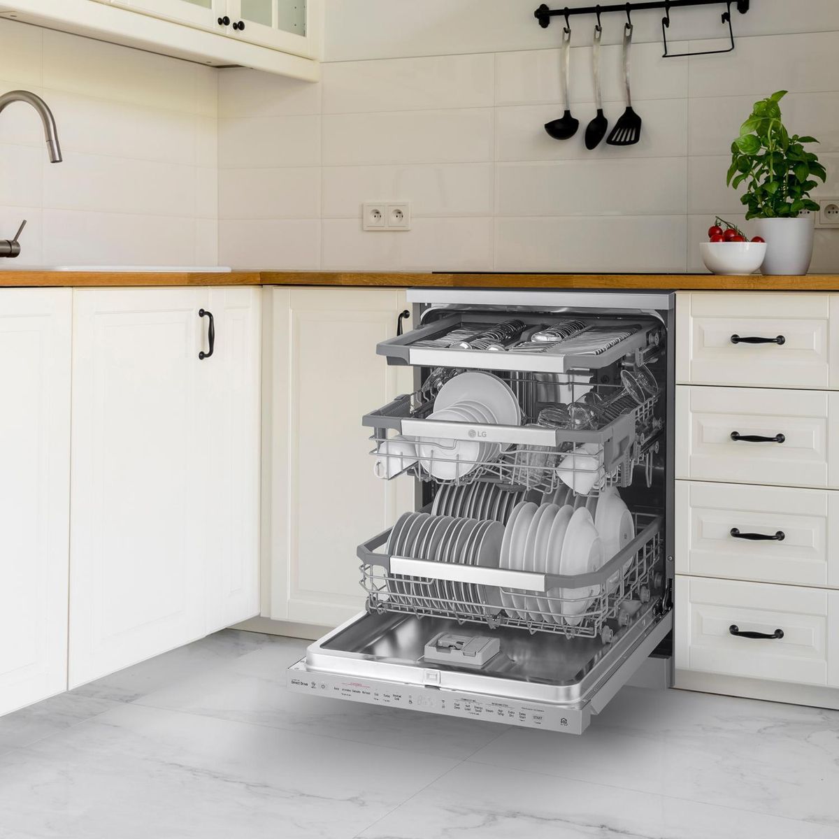 LG - Lavavajillas 14 Cubiertos Noble Steel DF425HSS