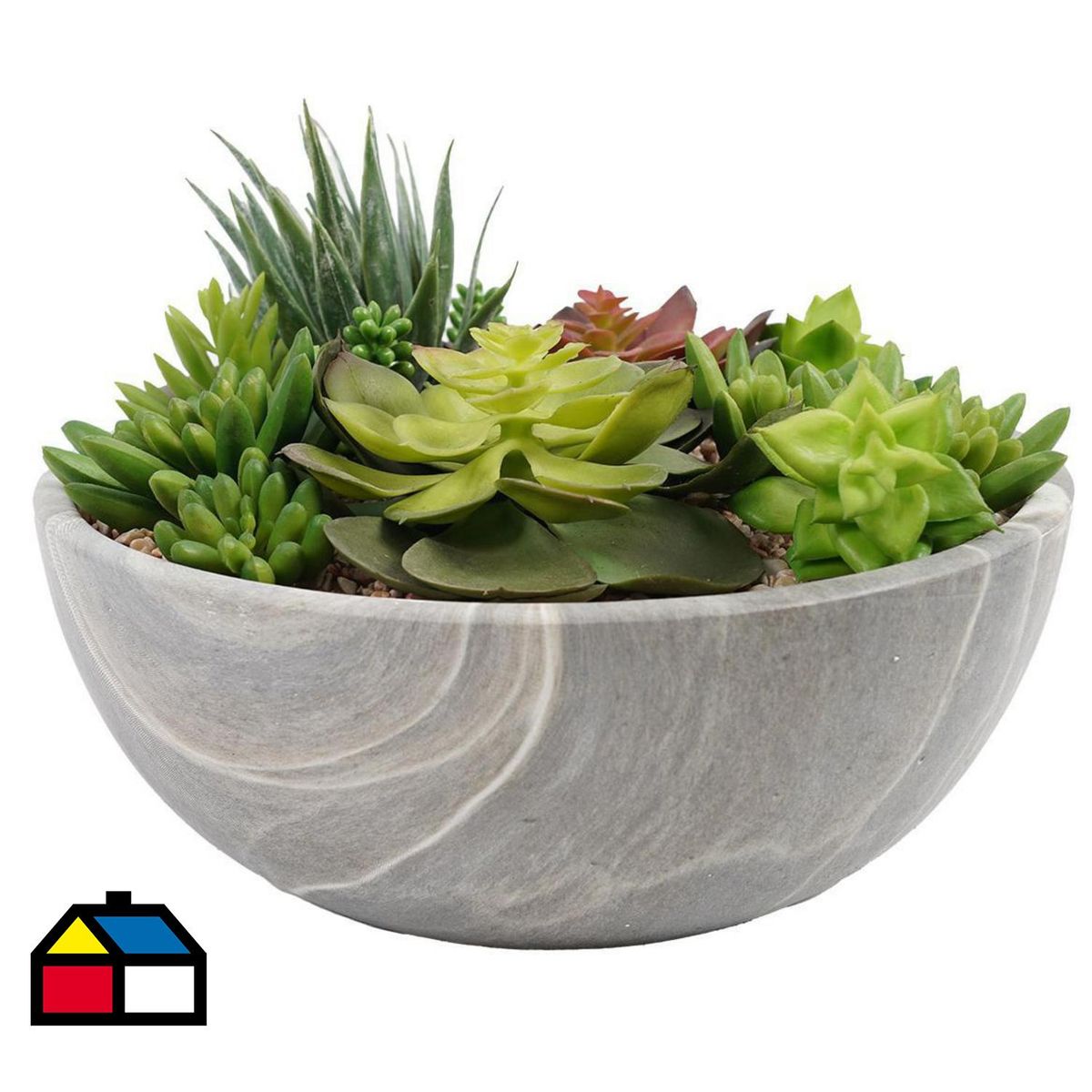 THE GREEN ELEMENT - Suculenta Artificial en Macetero 24 cm Verde