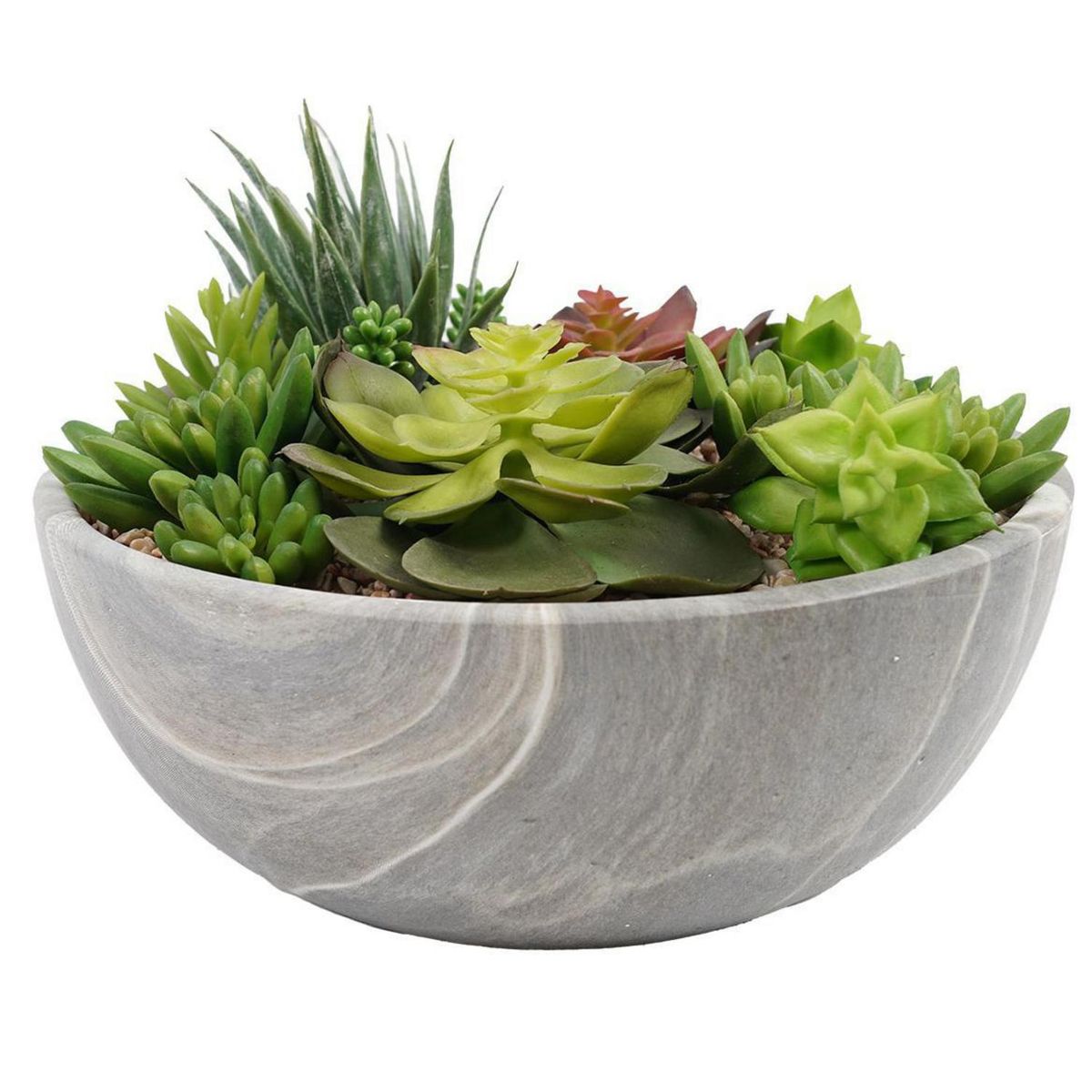 THE GREEN ELEMENT - Suculenta Artificial en Macetero 24 cm Verde