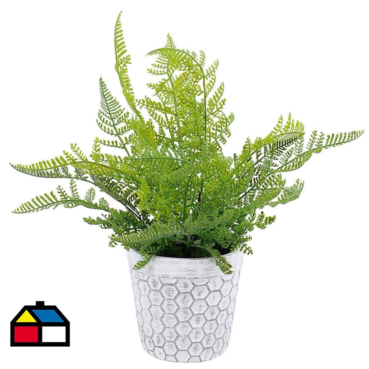 THE GREEN ELEMENT - Planta Artificial Helecho en Macetero de Cemento 35 cm Verde