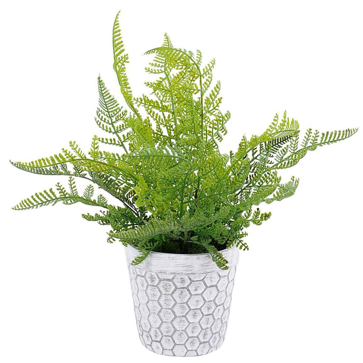 THE GREEN ELEMENT - Planta Artificial Helecho en Macetero de Cemento 35 cm Verde