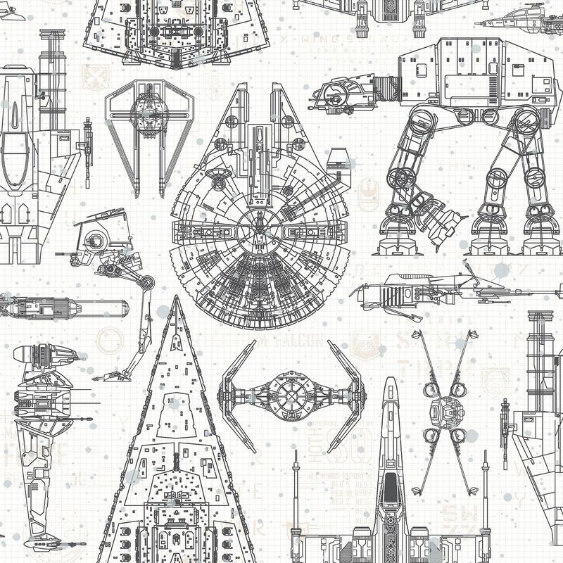 DISNEY - Lamina autoadhesiva planos de Star Wars