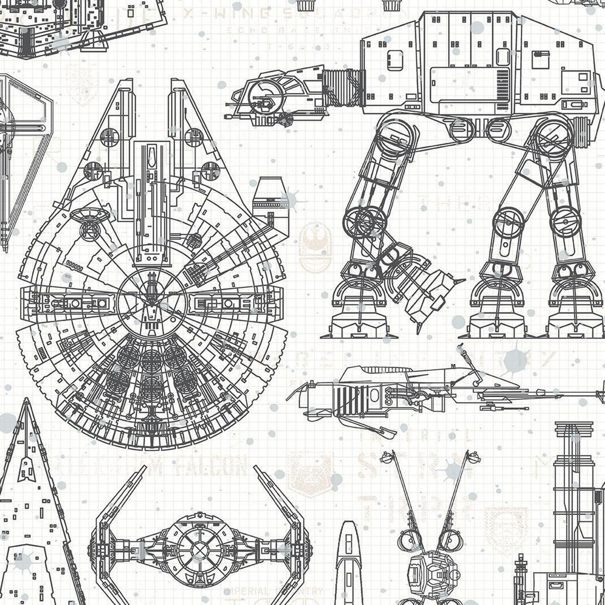 DISNEY - Lamina autoadhesiva planos de Star Wars