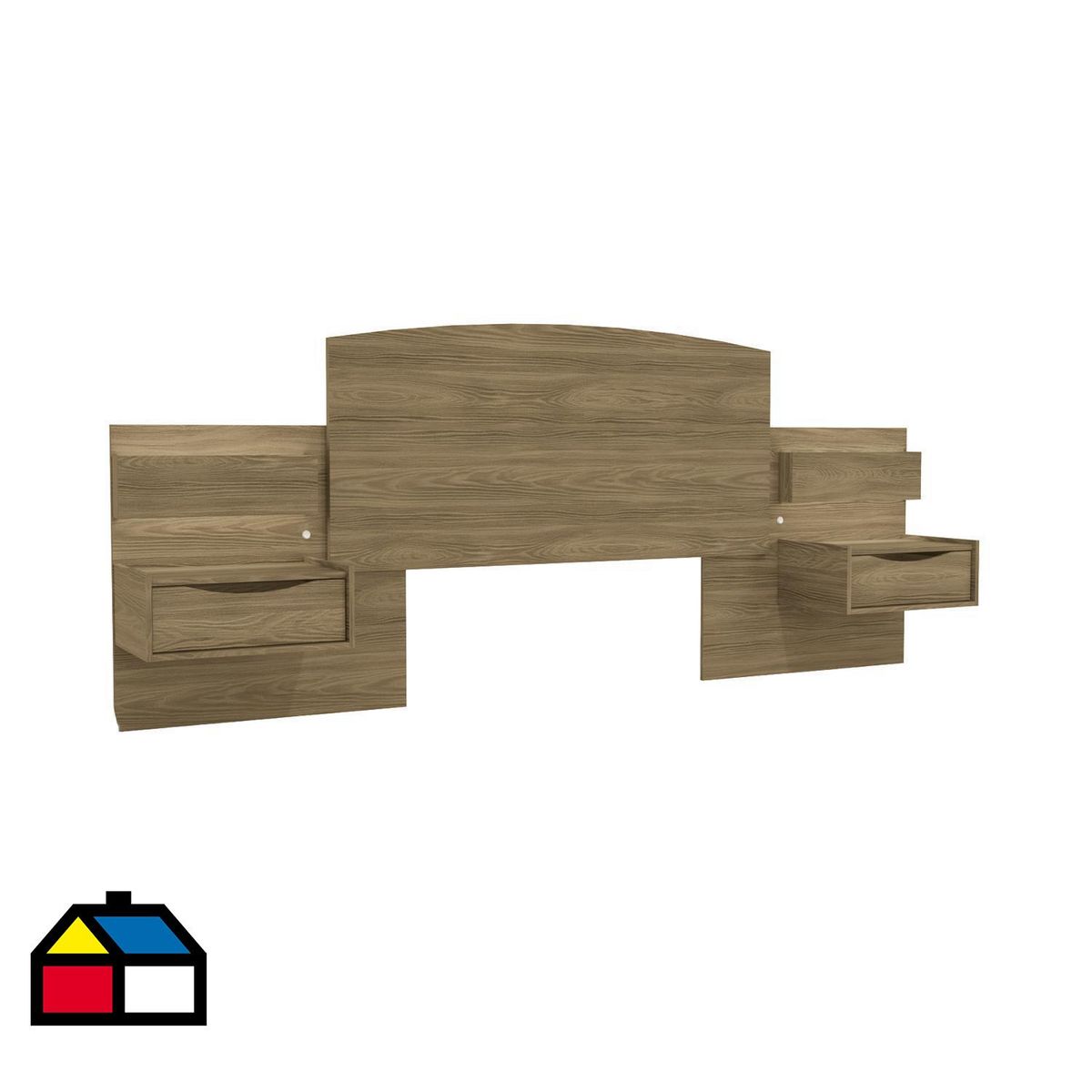 HOGA - Respaldo de Cama con Veladores y Luz 110x265x37 cm