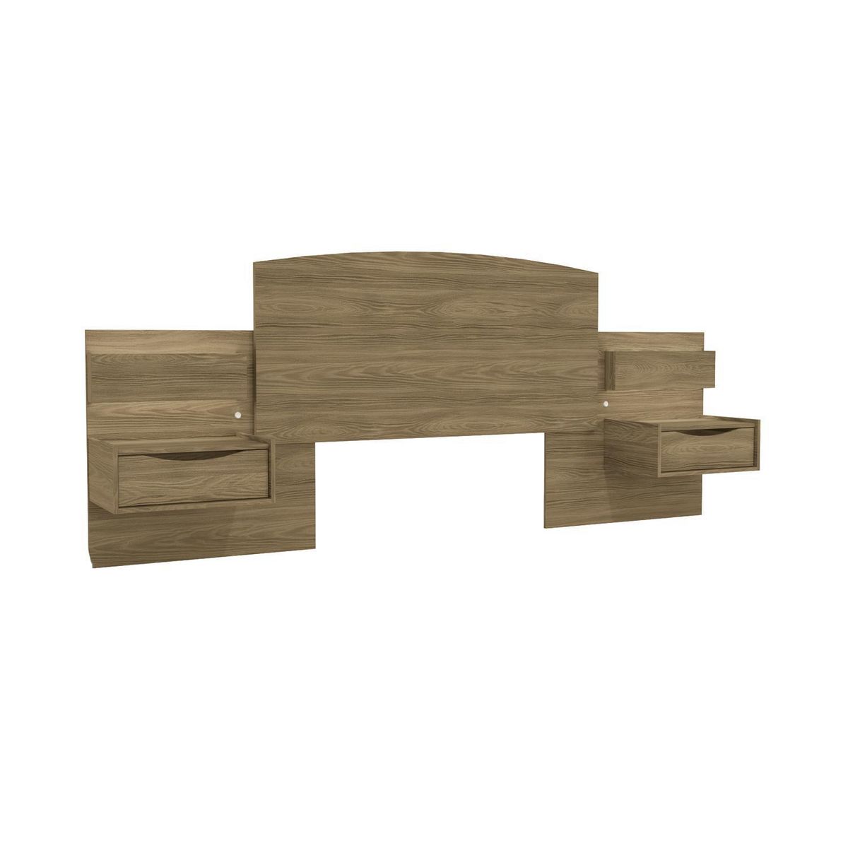 HOGA - Respaldo de Cama con Veladores y Luz 110x265x37 cm