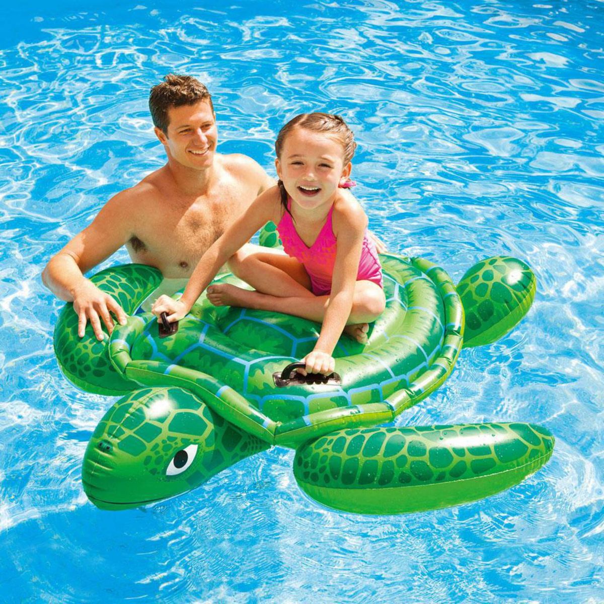 INTEX - Flotador Inflable Montable Tortuga Verde 127x1x127 cm