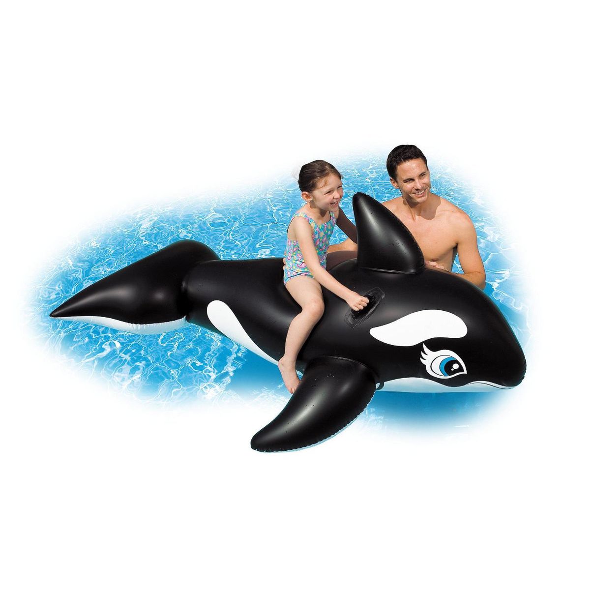 INTEX - Flotador Inflable de Ballena Gigante Negro 119x1x193 cm