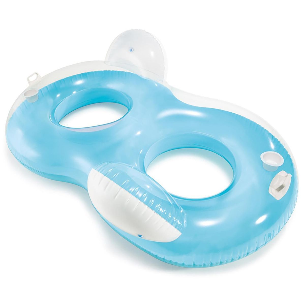 INTEX - Sillón Inflable Doble con Respaldo para Piscina Celeste 117x1x198 cm