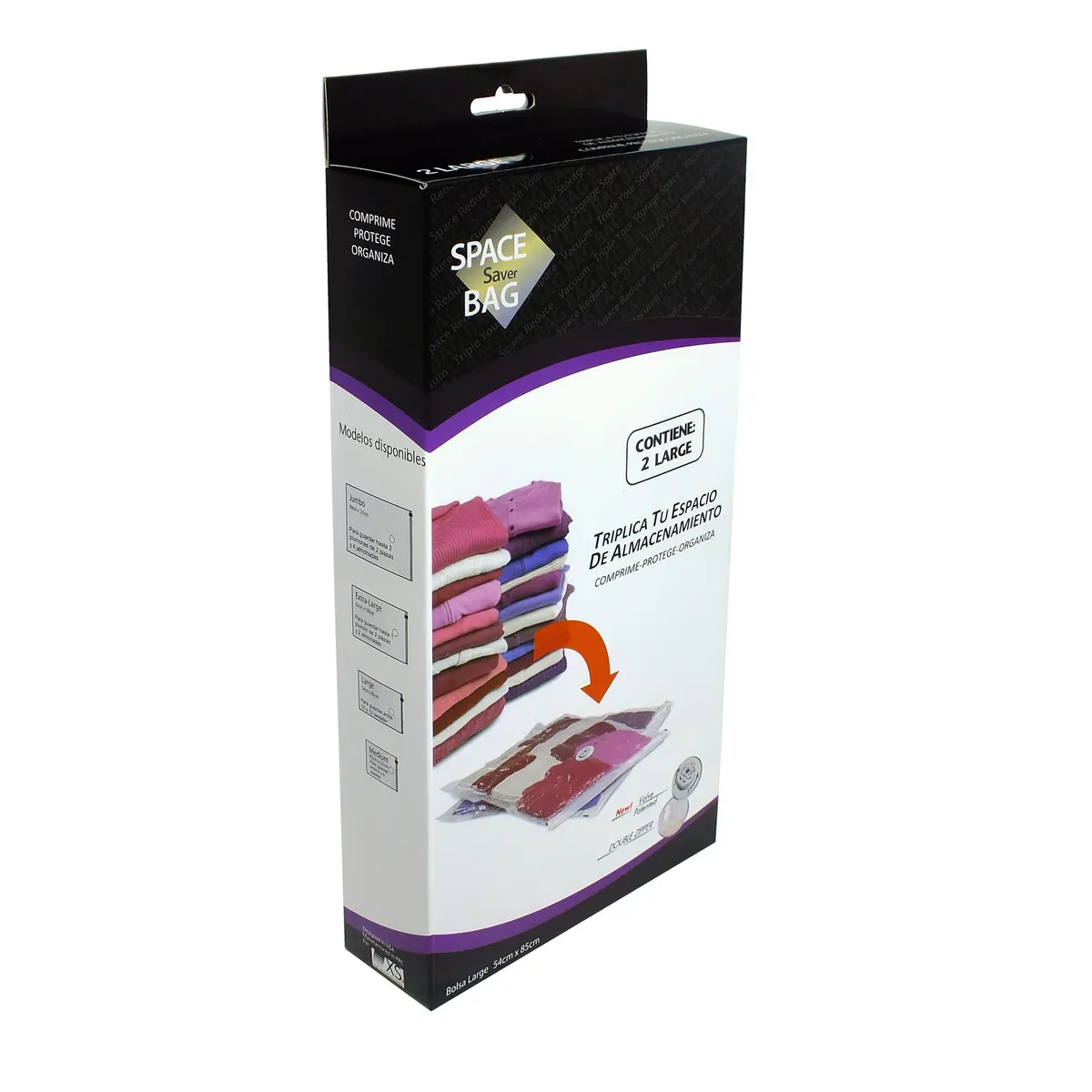 SPACE BAG - Set 2 Bolsas Almacenaje al Vacío 50x160x75 cm Transparente