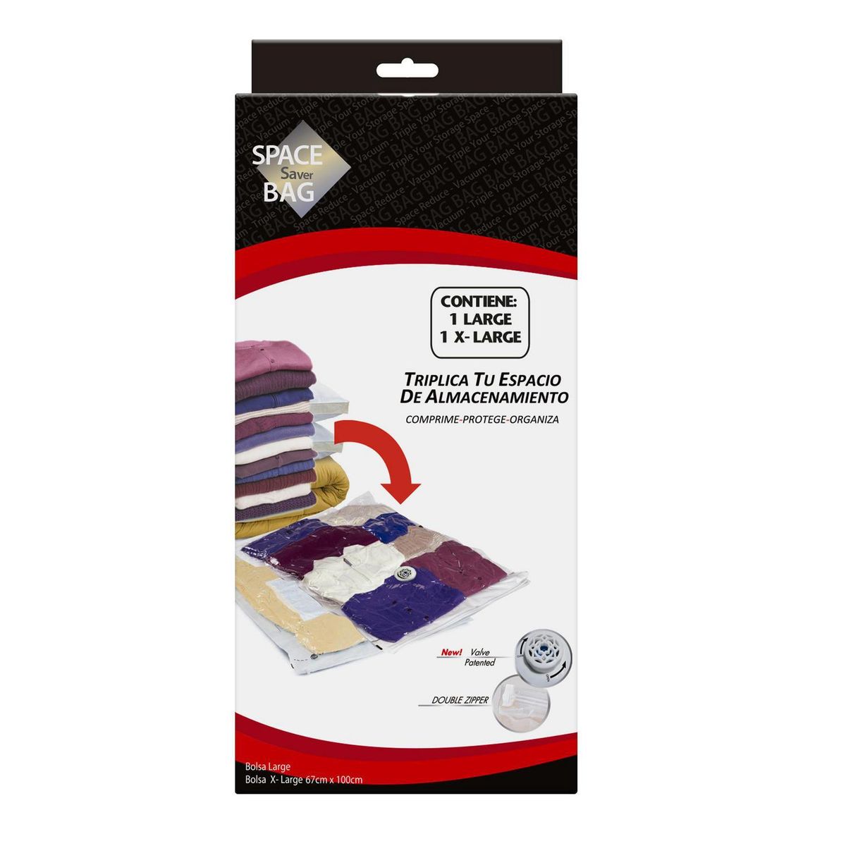 SPACE BAG - Bolsa Almacenaje al Vacío 42x42x32 cm Transparente