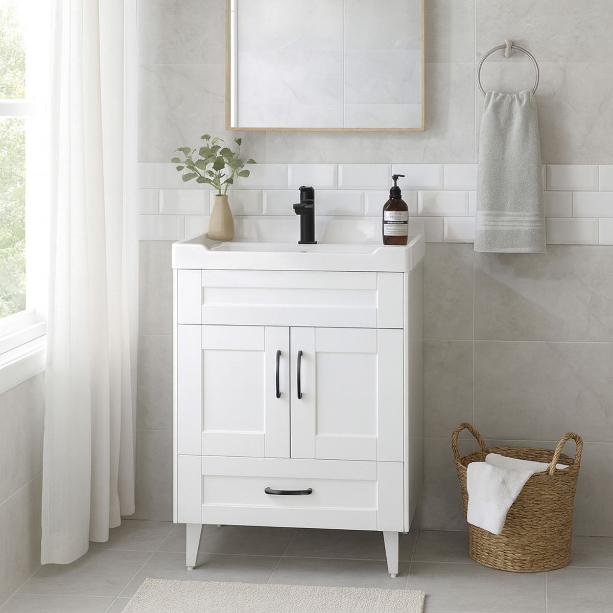 DOMSA - Kit mueble vanitorio Deluxe 50SK 856-50 blanco 50cm