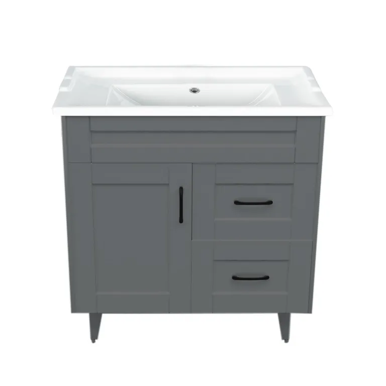 Kit mueble vanitorio Deluxe 80SK F gris 80 cm
