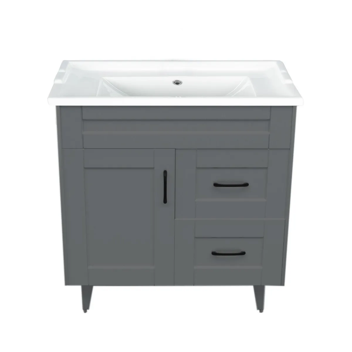 DOMSA - Kit mueble vanitorio Deluxe 80SK F gris 80 cm