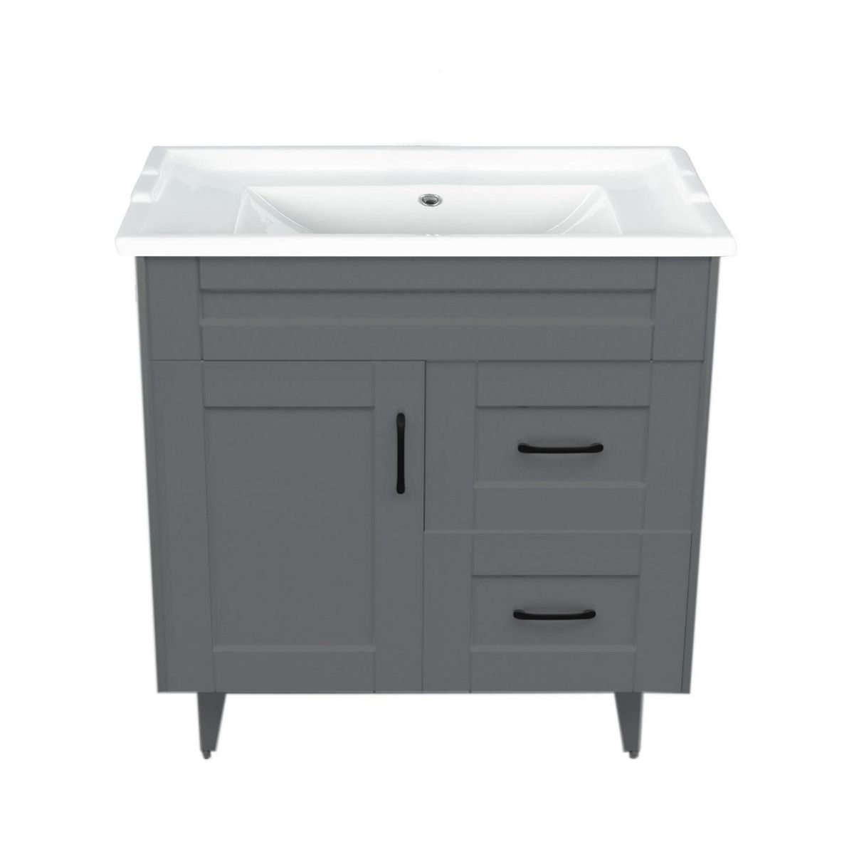 DOMSA - Kit mueble vanitorio Deluxe 80SK F gris 80 cm