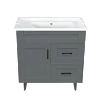 Kit mueble vanitorio Deluxe 80SK F gris 80 cm