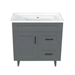 DOMSA - Kit mueble vanitorio Deluxe 80SK F gris 80 cm