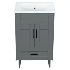 DOMSA - Kit mueble vanitorio Deluxe 50SK F gris 50 cm