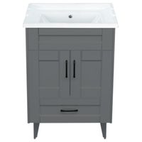 Kit mueble vanitorio Deluxe B60SK F gris 60 cm