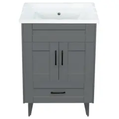 DOMSA - Kit mueble vanitorio Deluxe B60SK F gris 60 cm
