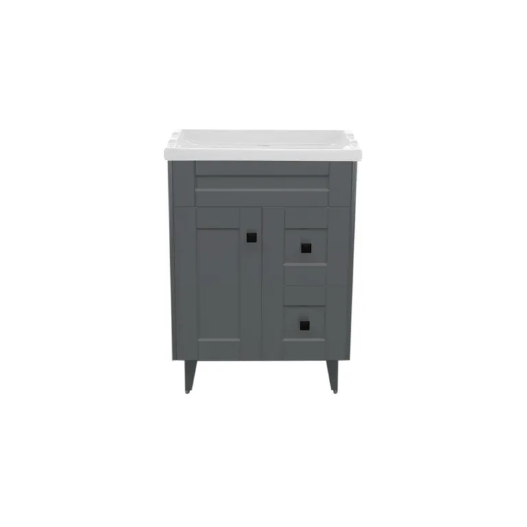 Kit mueble vanitorio Deluxe N60SK F gris 60 cm