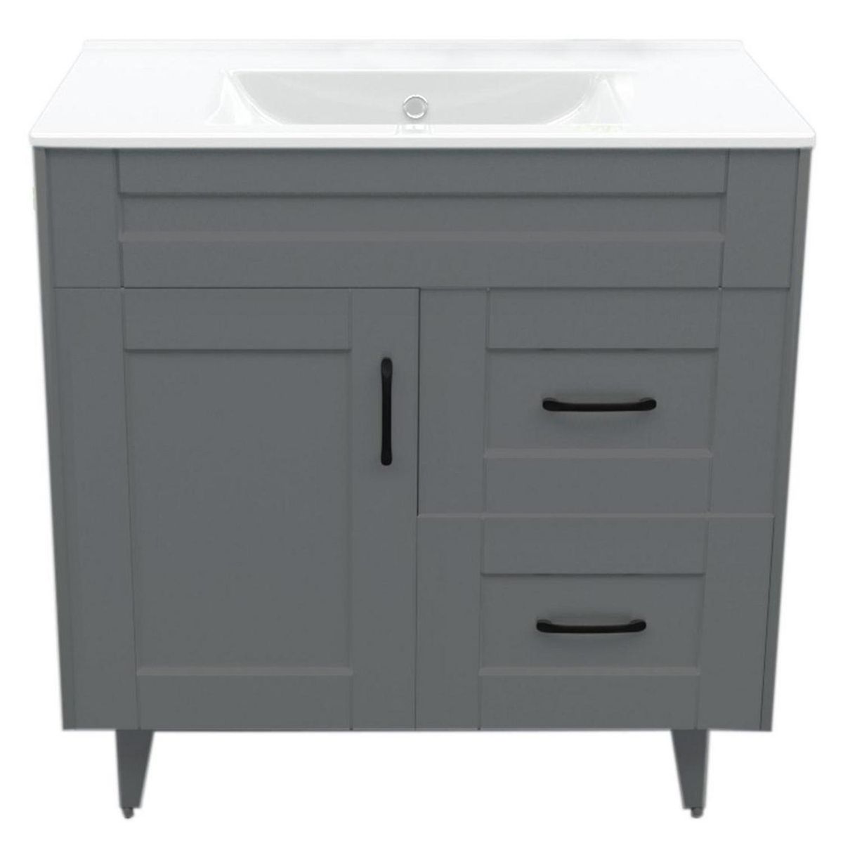DOMSA - Kit mueble vanitorio Deluxe 80SK P gris 80 cm