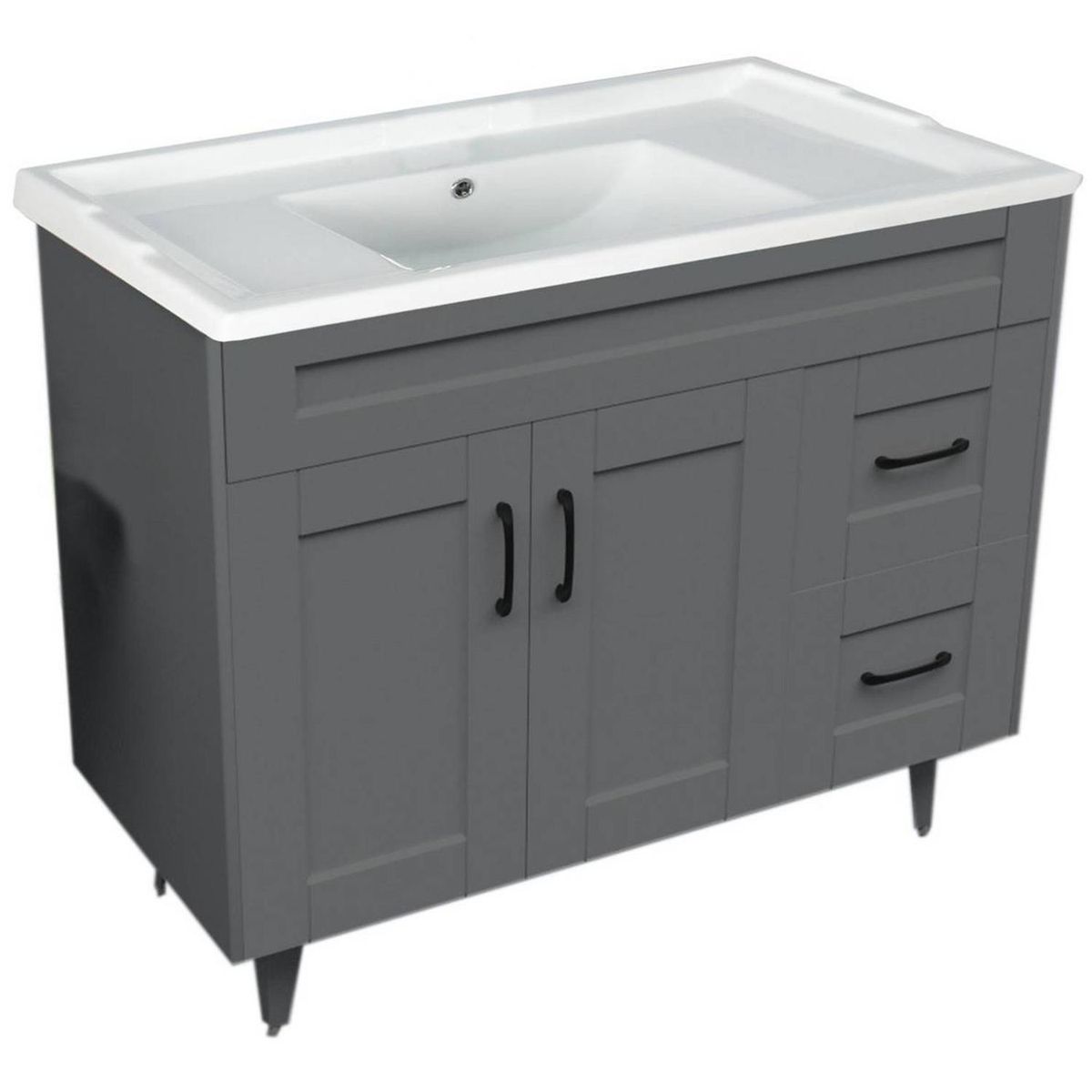 DOMSA - Kit mueble vanitorio Deluxe 100SK F gris 100 cm