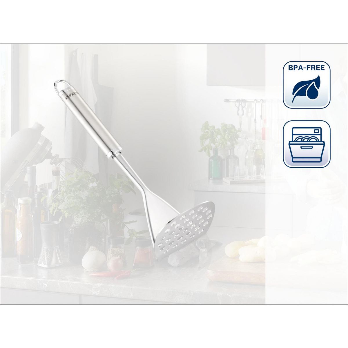 LEIFHEIT - Prensa Papas Puré Leifheit Inoxidable 31 cm Uso Profesional