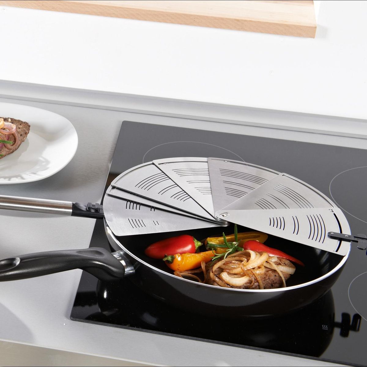 LEIFHEIT - Tapa Multiuso Leifheit Inoxidable Antisalpicaduras 28 cm