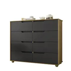 VEKKAHOME - Cómoda 6 Cajón(es) Doble Evo 136x116x45 cm Gris