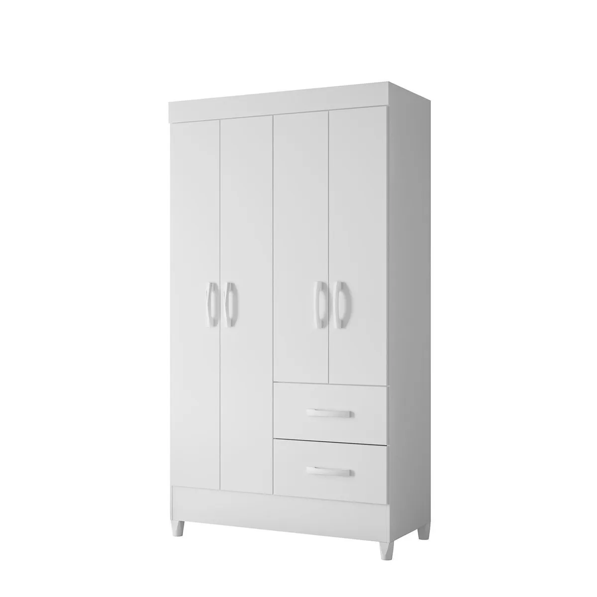 VEKKAHOME - Clóset Mobi 4 Puerta(s) 2 Cajón(es) 3 Repisa(s) 98x181x47 cm Blanco