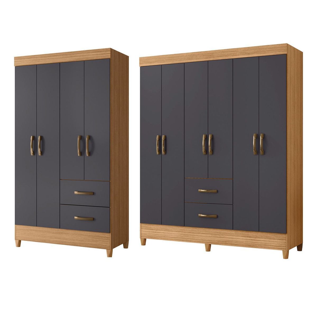 VEKKAHOME - Combo mobi 4p+6p 147x47x181 cm gris