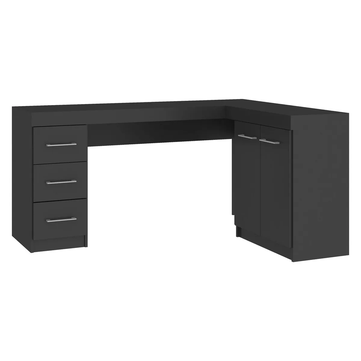 VEKKAHOME - Escritorio Esquinero L Gris 152x75x45 cm