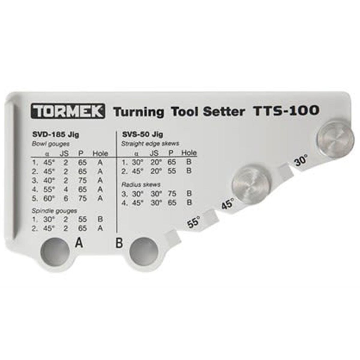 TORMEK - Guía TTS-100 para Ángulos en Afilado de Gubias de Tornería