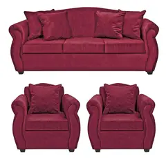 INTERMUEBLES - Living 3 cuerpos Violeta 210x93x83 cm Rojo