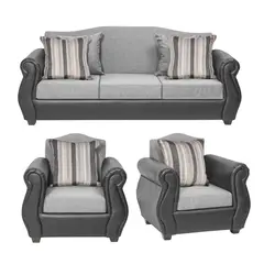 INNOVAMUEBLES - Living 5 cuerpos Violeta 210x93x83 cm Gris Claro