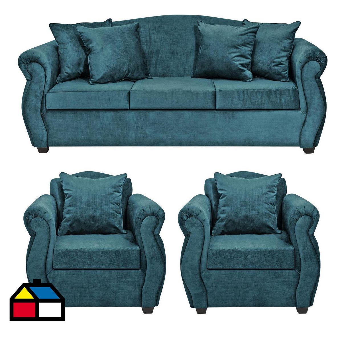 INTERMUEBLES - Living 5 cuerpos Violeta 210x93x83 cm Petroleo