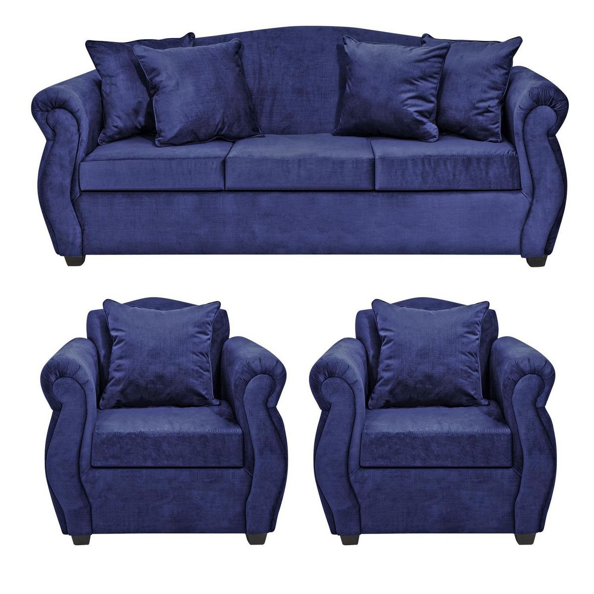 INTERMUEBLES - Living 3 cuerpos Violeta 210x93x83 cm Azul