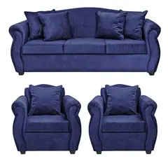 INNOVAMUEBLES - Living 3 cuerpos Violeta 210x93x83 cm Azul