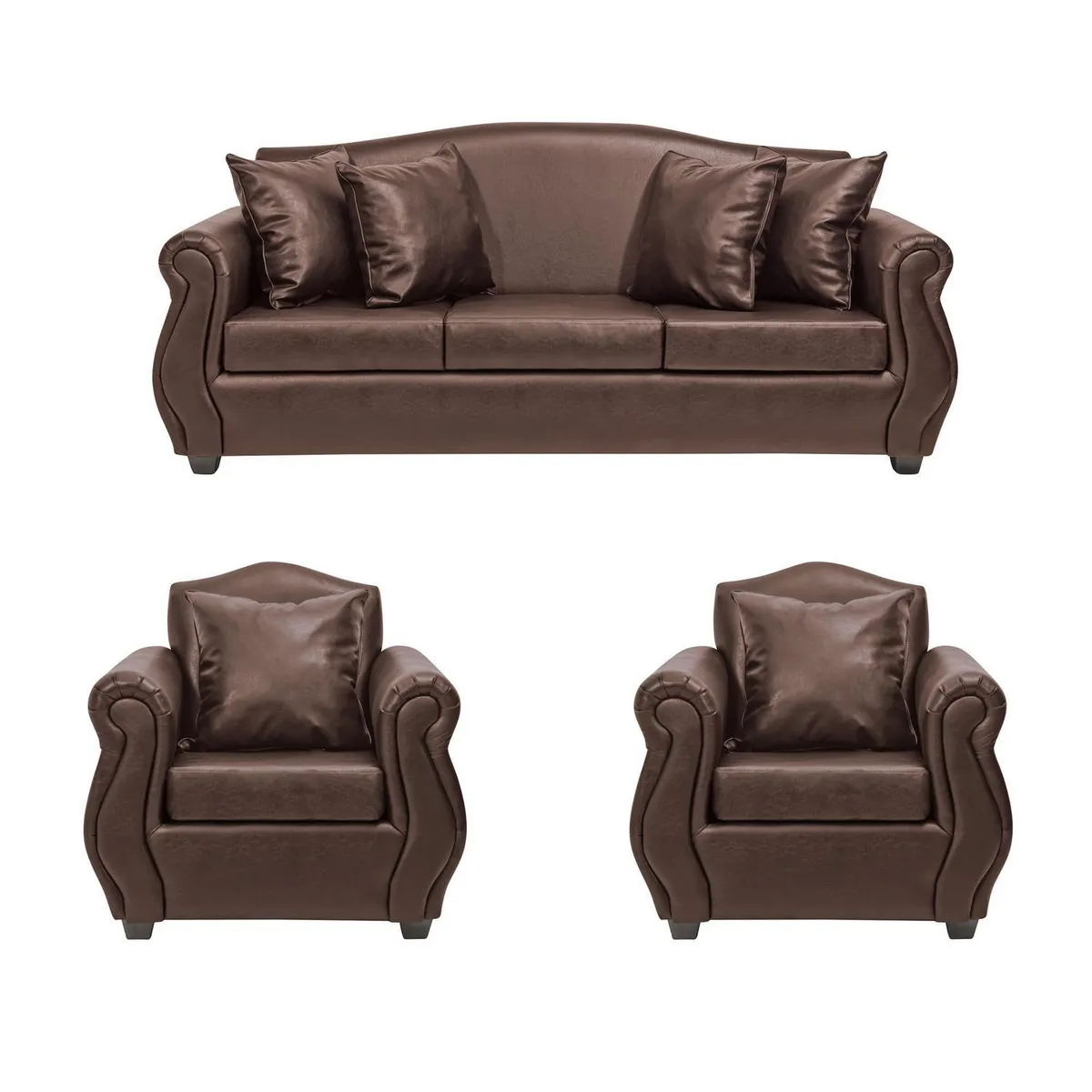 INTERMUEBLES - Living 5 cuerpos Violeta 210x93x83 cm Café
