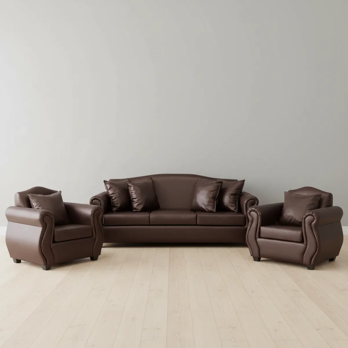 INTERMUEBLES - Living 5 cuerpos Violeta 210x93x83 cm Café