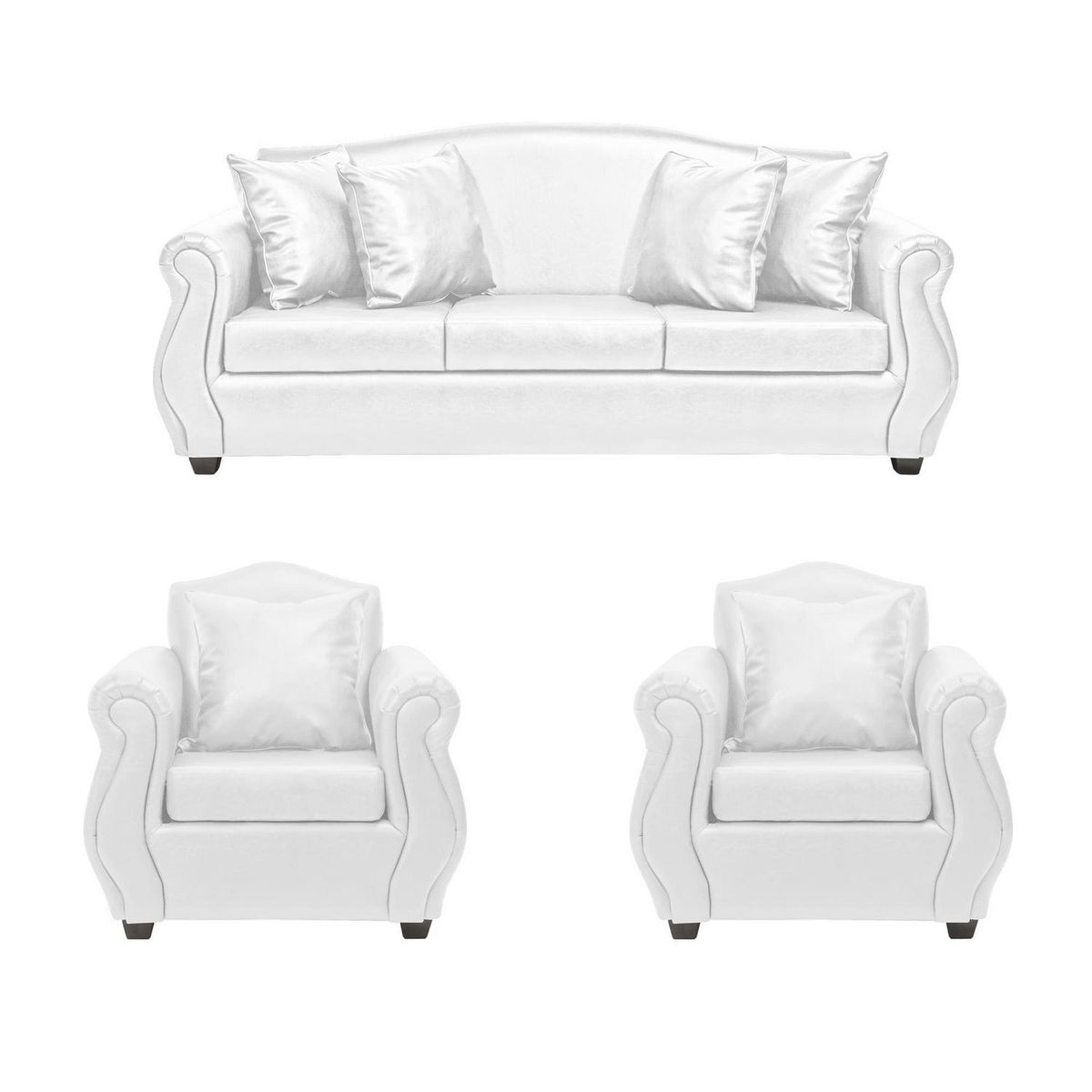 INTERMUEBLES - Living 5 cuerpos Violeta 210x93x83 cm Blanco